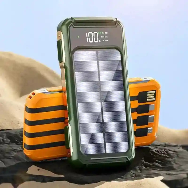 Solar Power Bank 200000mAh with Built-in Cables | Tidesmit Tidesmit
