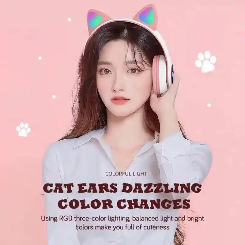 Wireless Over-Ear Cat Headphones with Low Latency Audio - Tidesmit Tidesmit