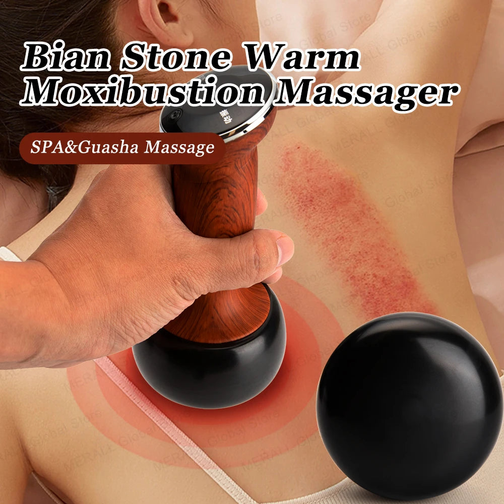 Electric Bian Stone Massager: Wireless Heat Therapy & Guasha Tool Back Massage Instrument Tidesmit