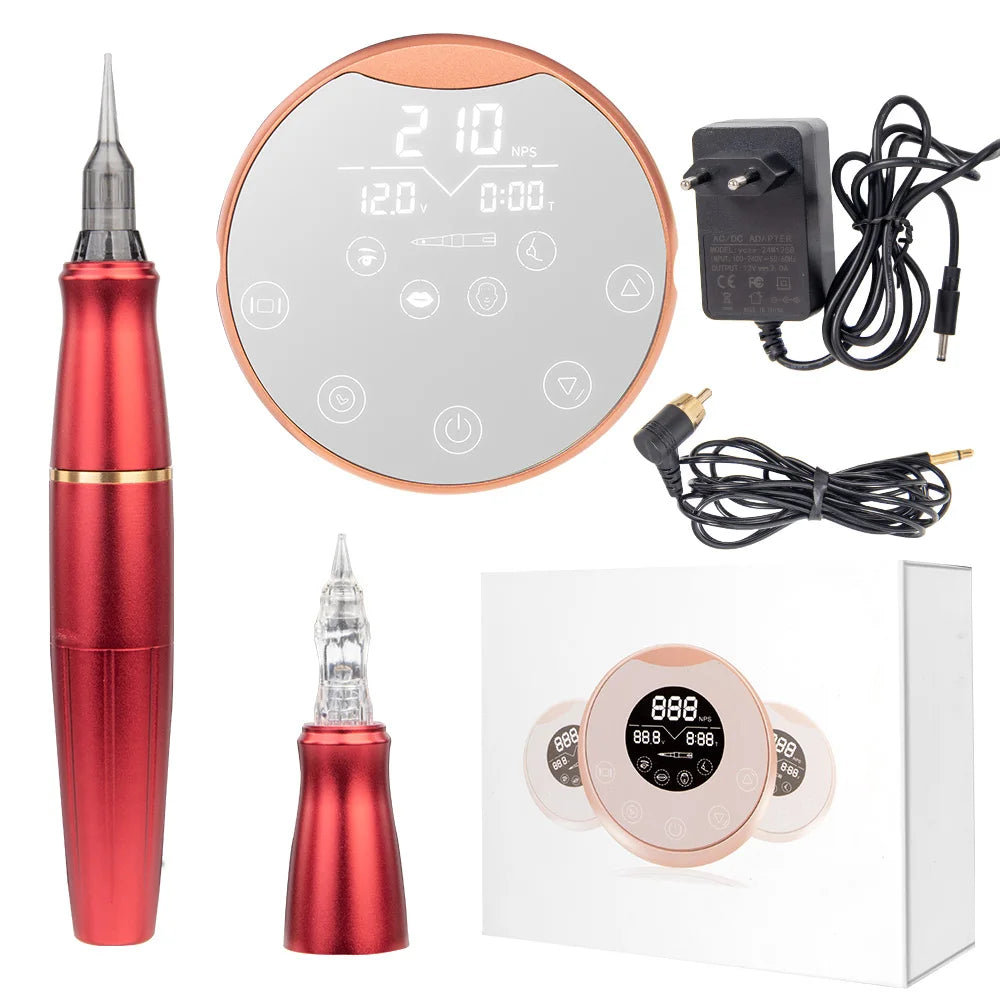 PMU Machine Kit for Professional Eyebrow & Lip Microblading - Tidesmit Permanent Makeup Machines Red Tidesmit