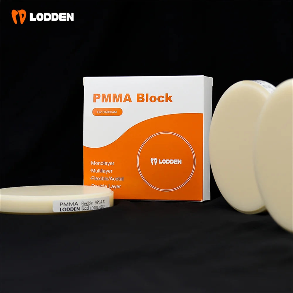 Tidesmit 98mm flexible dental PMMA disc for CAD/CAM milling and high-quality resin dental lab restoration