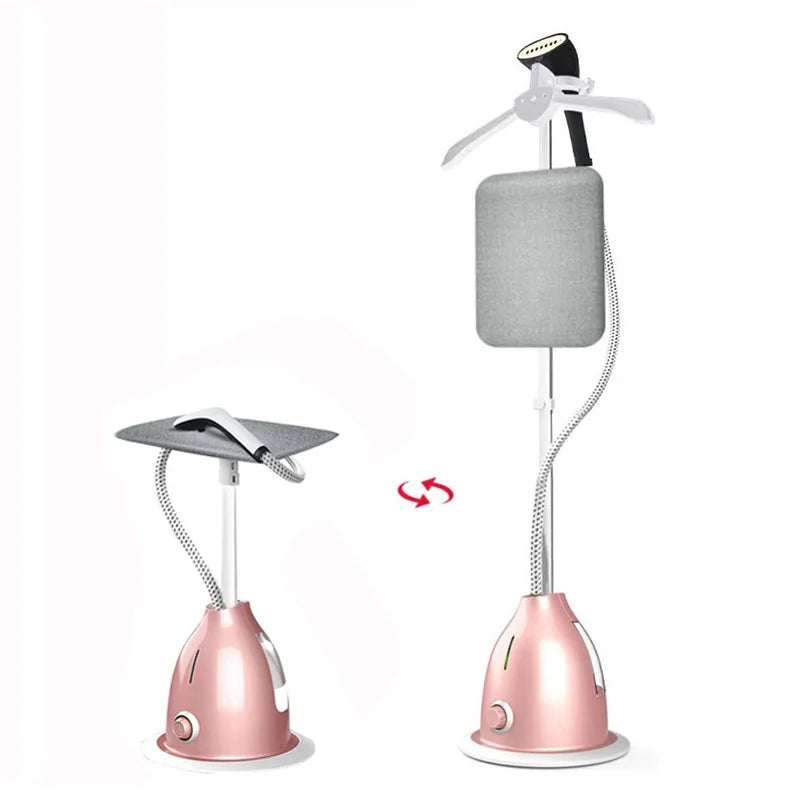 Tidesmit 2000W powerful garment steamer featuring a fabric brush attachment and hanging rack for wrinkle-free clothes