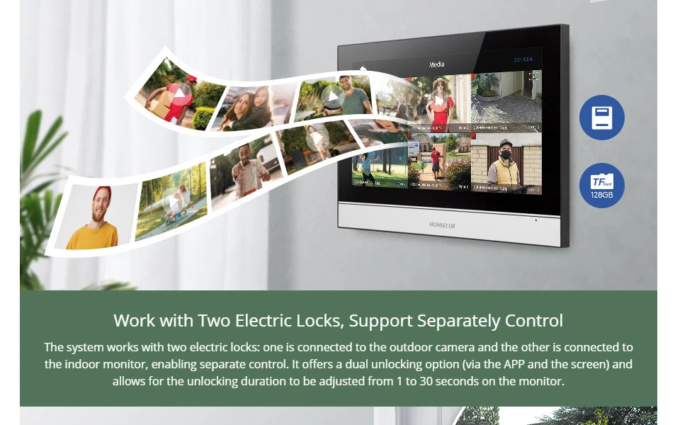 Tuya Smart APP WIFI HD 10” Video Doorphone Entry Intercom System 4 Wire IP65 1080P Doorbell Camera Recording Snapshot