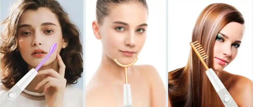High Frequency Facial Wand - 6-Piece Acne & Wrinkle Treatment Tool Eye Massage Instrument Tidesmit