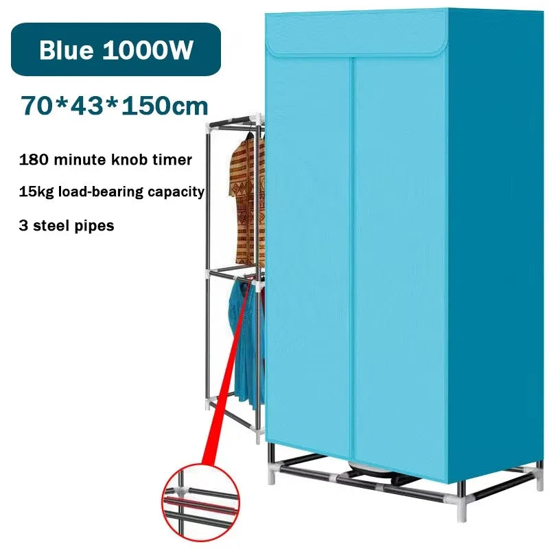 Tidesmit portable electric wardrobe dryer and garment warmer with hot air blower for efficient laundry drying