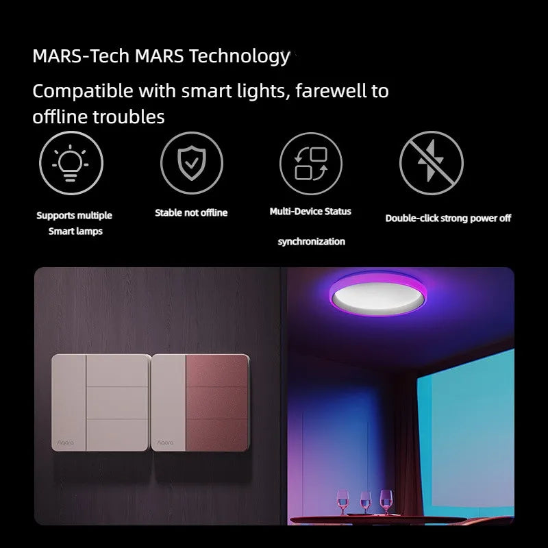 Aqara Smart Wall Switch Z1 More Control Zigbee 3.0 Compatible with Single Live/Neutral Wire Design Work With Mi Home HomeKit APP