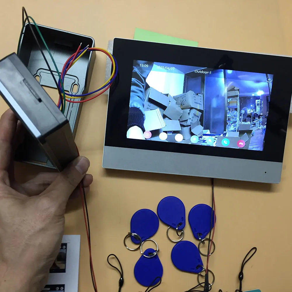 New Tuya Smart 2-wired Doorbell Wifi Video Intercom System with APP Remote IC Card Unlock 1080P 7inch Touch Screen