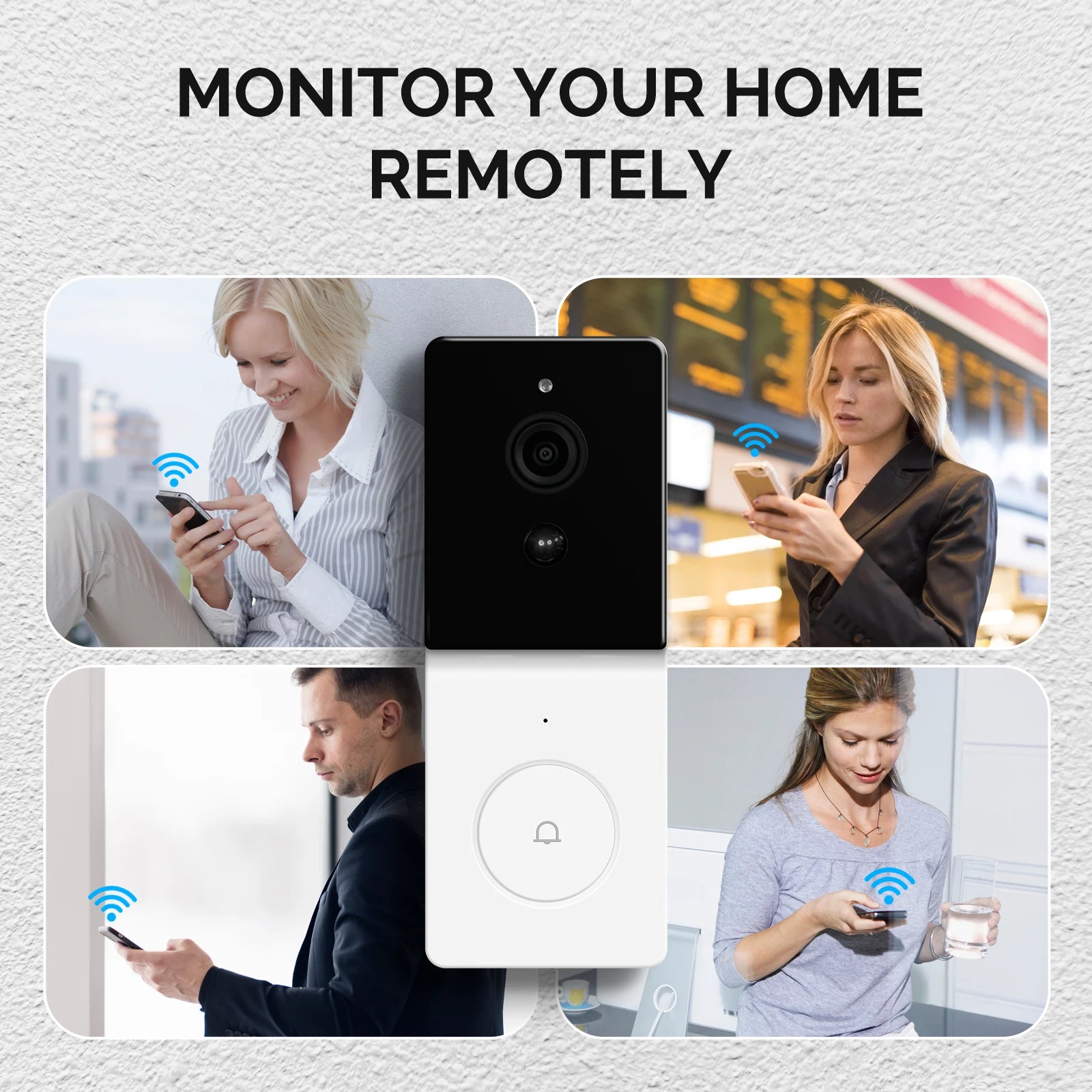 MOES Tuya Smart WiFi Video Doorbell Camera with 2-Way Audio Intercom, Night Vision & Wireless Door Product Home Security