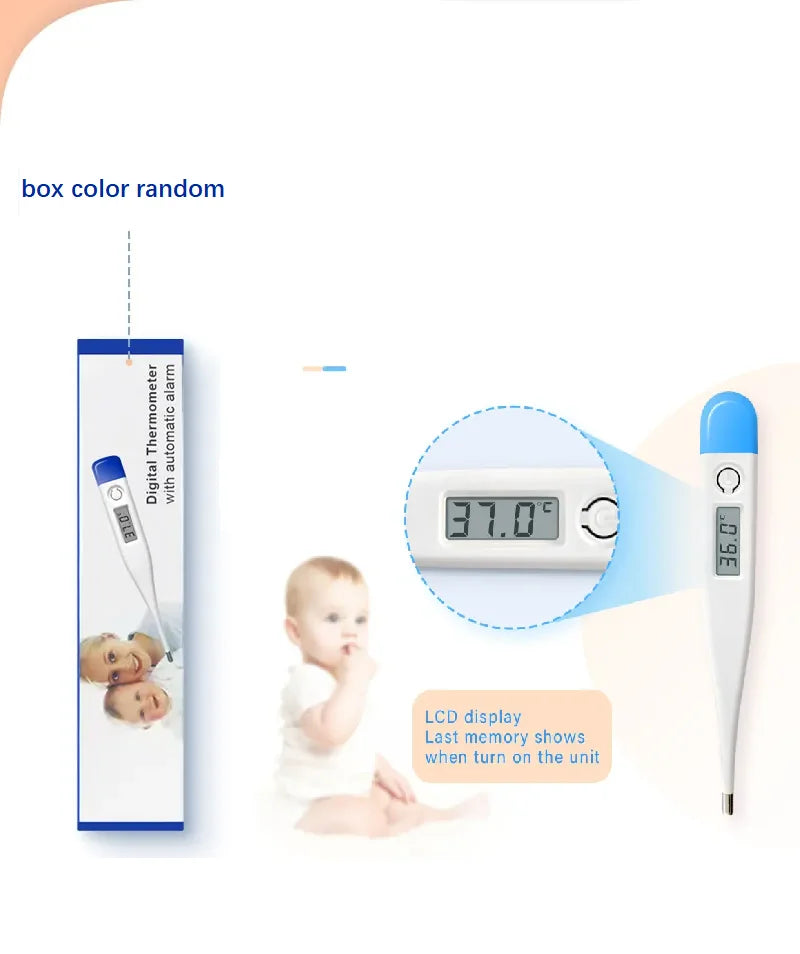 1/2/5pcs Thermometer Fever Digital Basal Body Oral Armpit Rectal Electronic LCD Display High-Precision Measurement Smart Heat