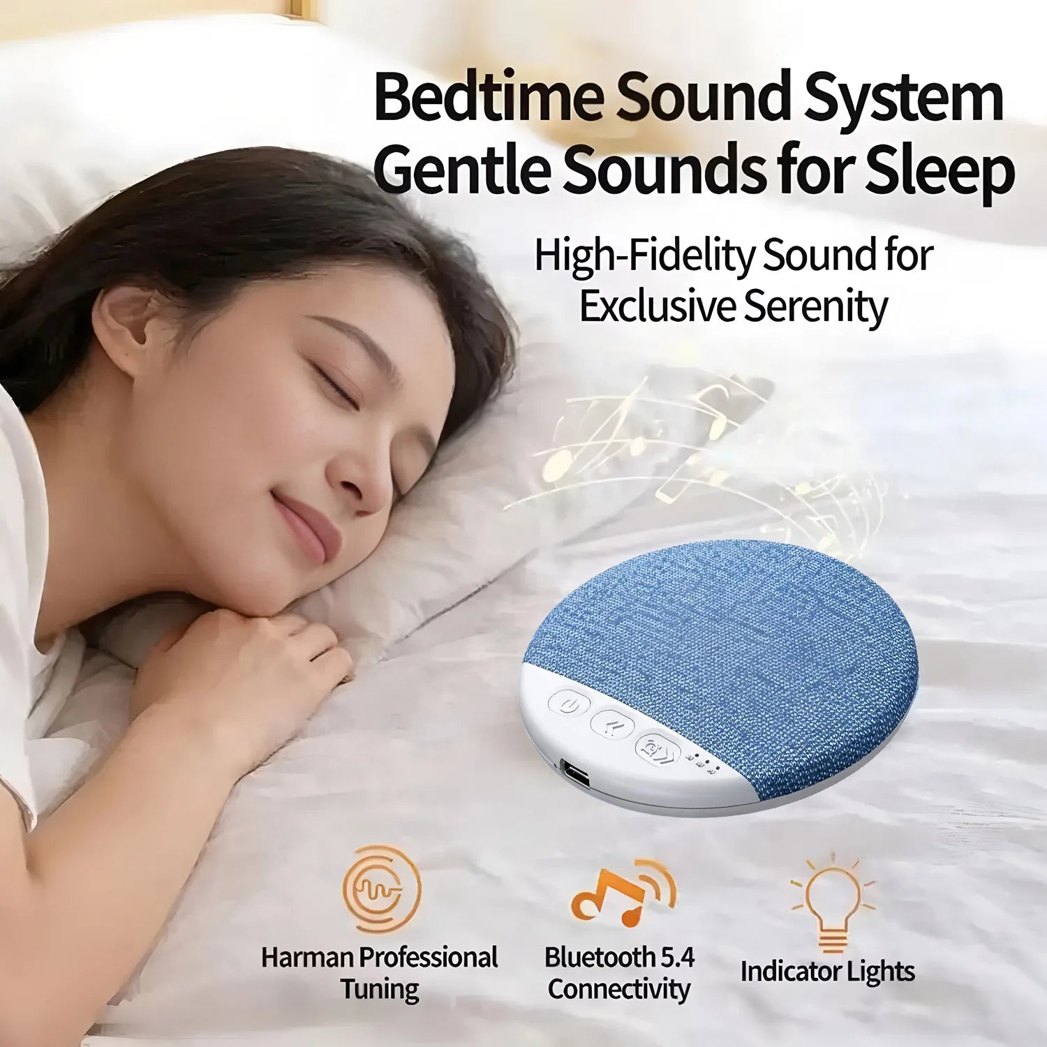 Bedroom Pillow Speaker For Sleeping Multi-functional Bluetooth Music Audio With White Noise Immersive Sleep Perfect GIft