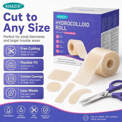 1 roll Water-based acne removal patch roll - Transparent acne covering patch, DIY cut to size, imperfection patch, waterproof fa