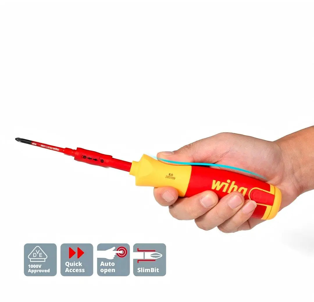 Wiha 90999C 6-Piece 1000V VDE Insulated Electrician Tool Kit, Multifunctional Pliers Screwdriver Set with Portable Storage Bag