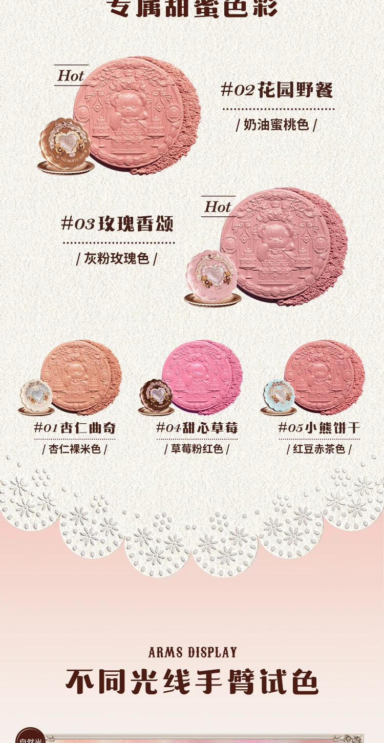 Tidesmit Flower Knows Sweetie Bear Silk Satin Blush powder in natural matte finish for face contouring