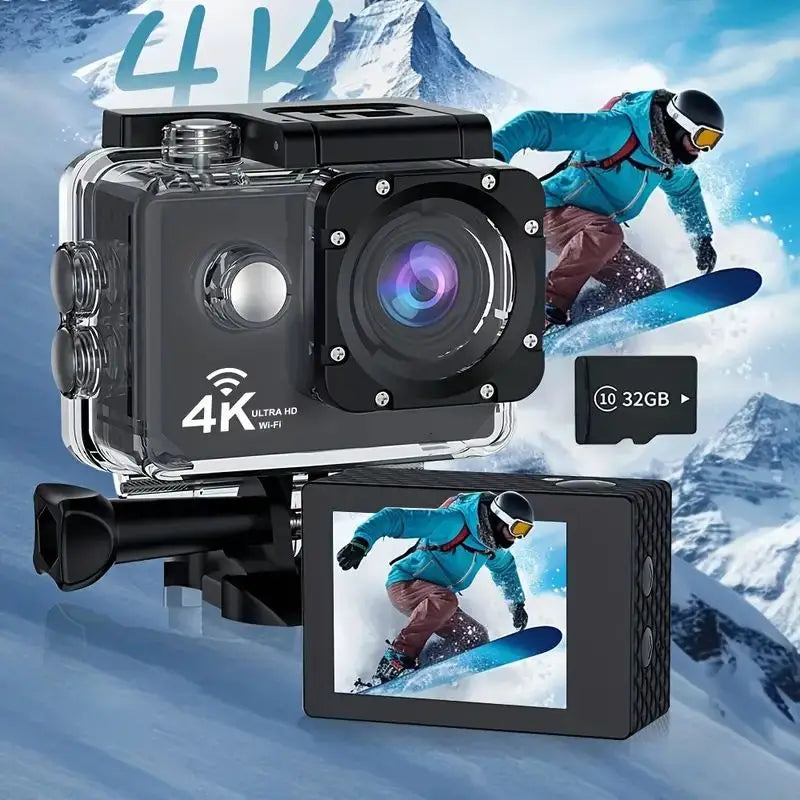 2.0" Action Camera Ultra HD 4K 30FPS WiFi Underwater Cameras Waterproof Helmet Bicycle Video Recording Cameras Outdoor Sport Cam