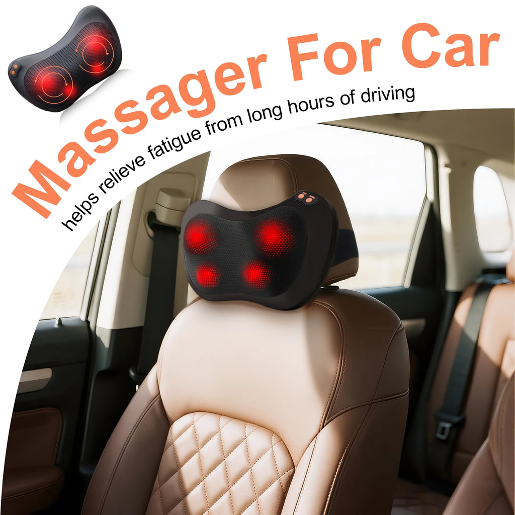 Electric Neck and Back Massager with Heat Therapy - Deep Tissue Relief Massage Cushion Tidesmit