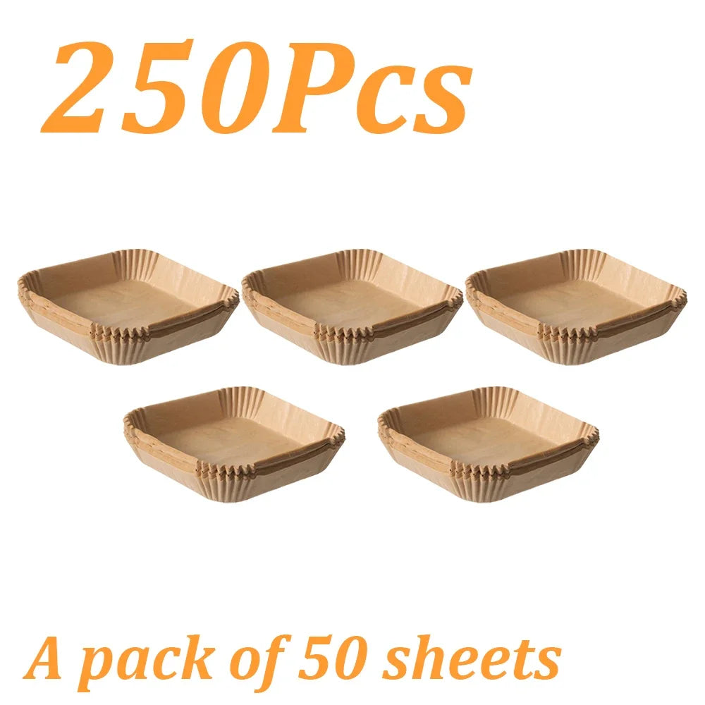 50-500Pcs Air Fryer Disposable Paper Non-Stick Square Round Non-Stick Airfryer Baking Papers Air-Fryer Paper Liners Paper