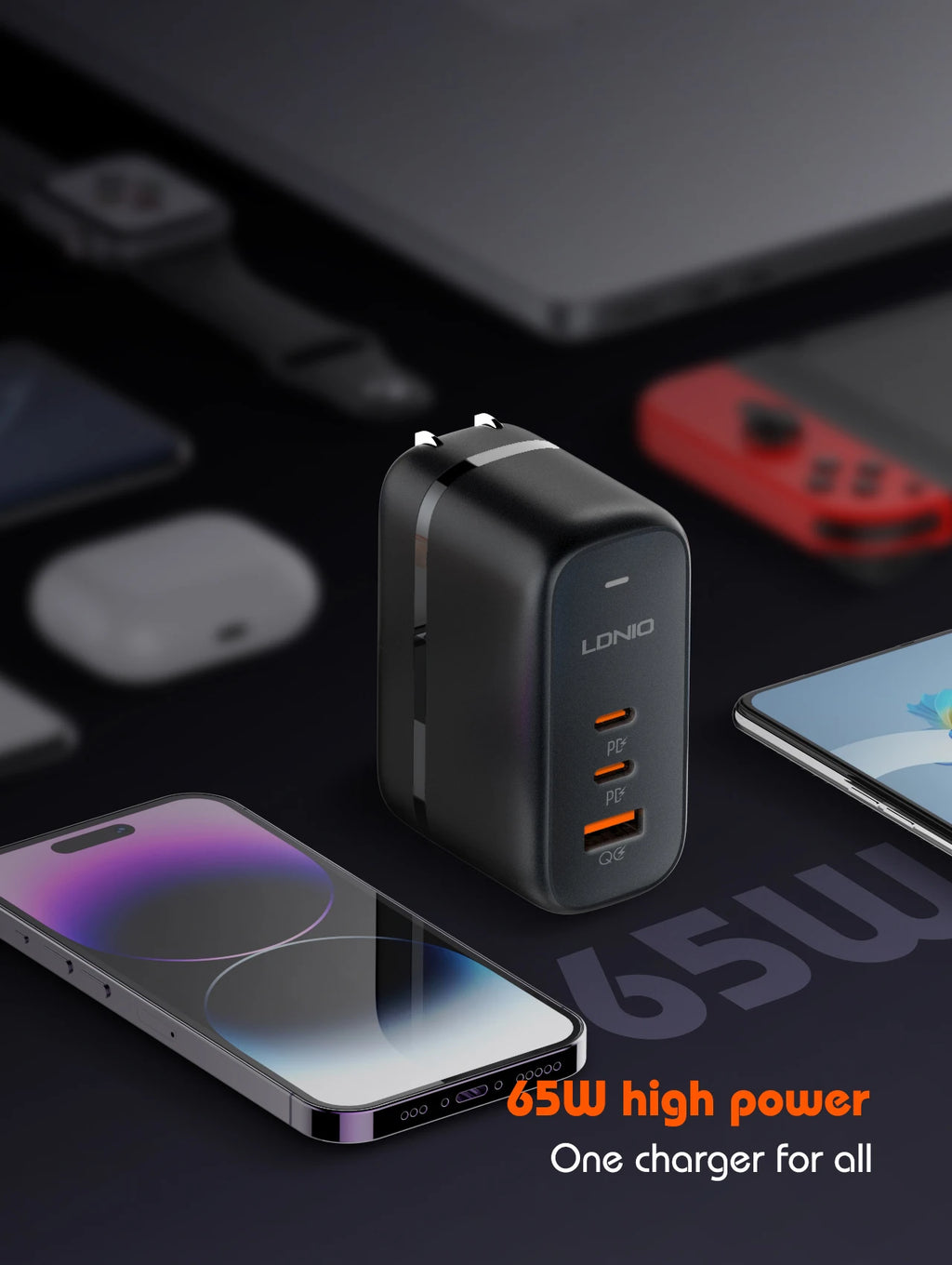 140W GaN USB C Charging Station 6-Port Hub for Universal Travel Tidesmit