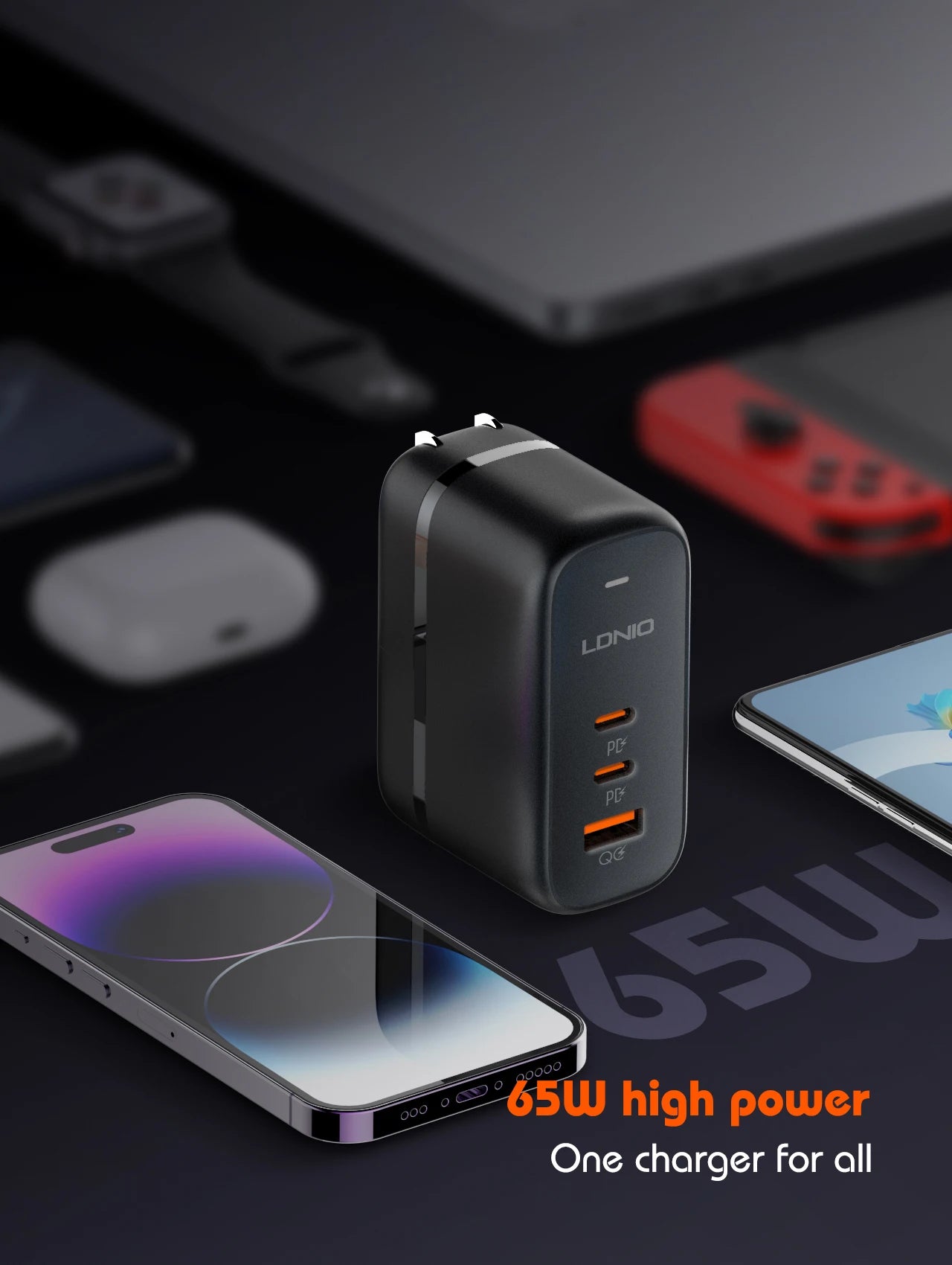 140W GaN USB C Charging Station 6-Port Hub for Universal Travel Tidesmit
