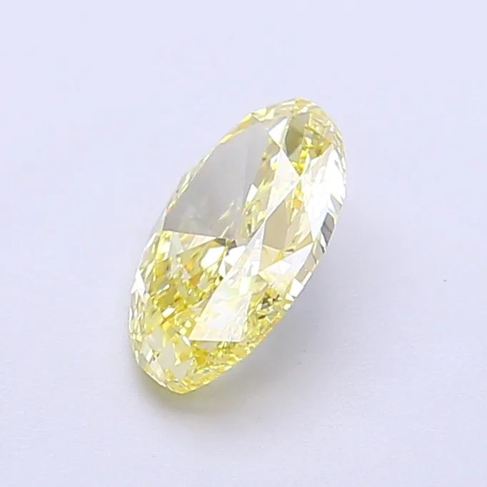 CVD Lab Grown Diamond Oval Modified Cut VS1 Clarity Fancy Intense Yellow Excellent Polish One Carat IGI Certified Loose Gemstone