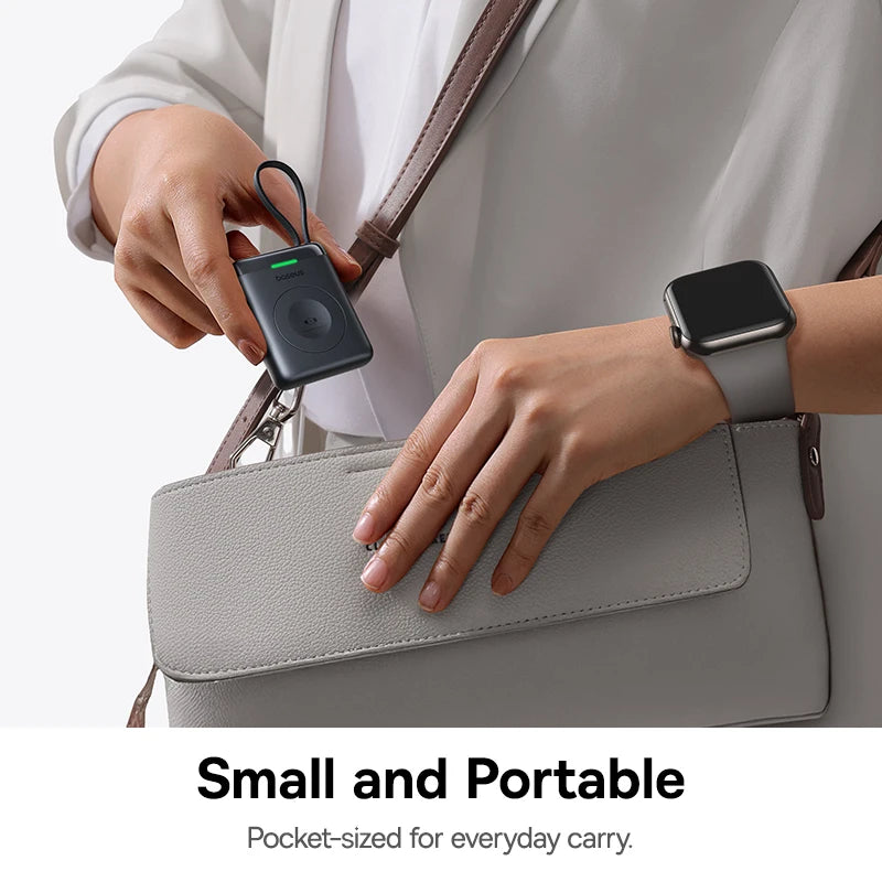 Baseus 5W Magnetic Wireless Charger For Apple Watch USB-C Built-in Cable For Apple Watch S1-S10 SE SE2 Ultra2