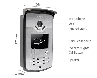 7" Wired Video Door Phone Doorbell Home Security Intercom System 1-In 1-Out RFID Access Control Night Vision Camera