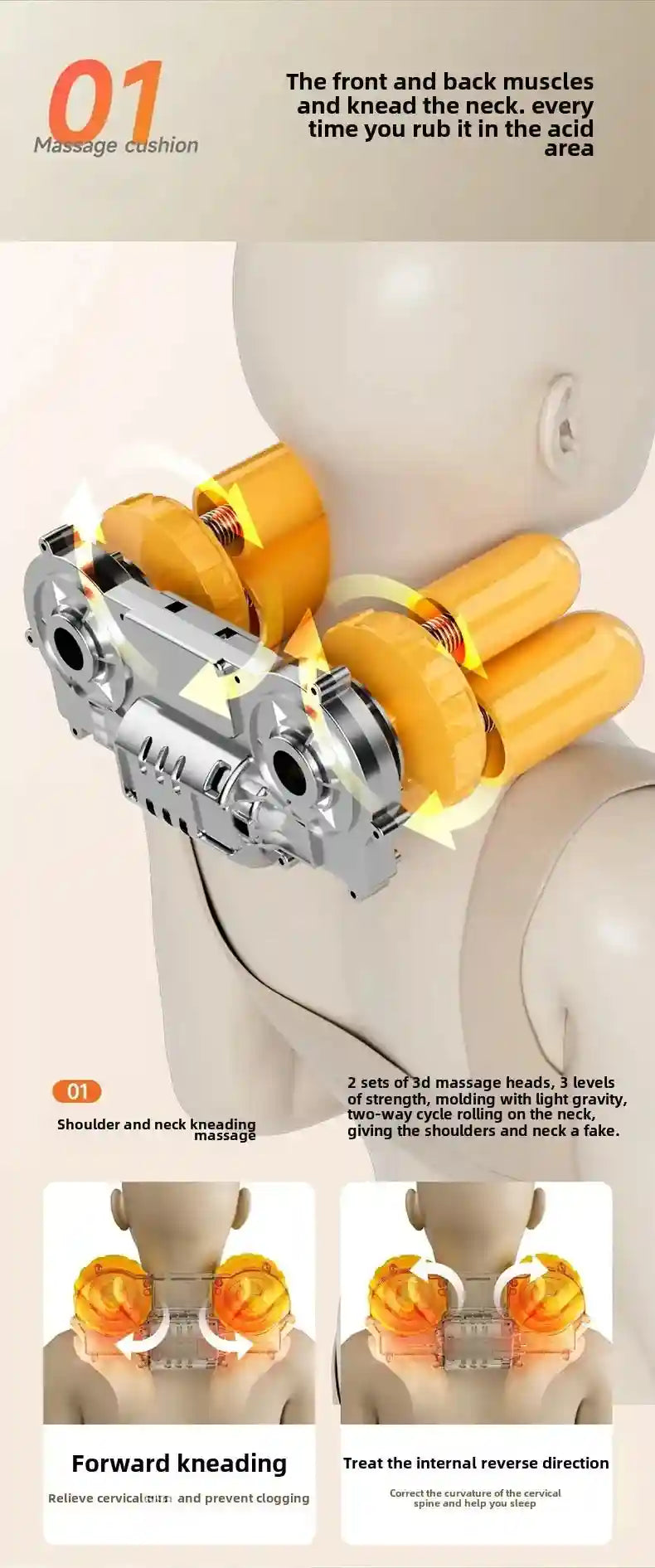 Electric Massage Roller Chair with Heat Therapy for Back and Neck Relief Massage Roller Tidesmit