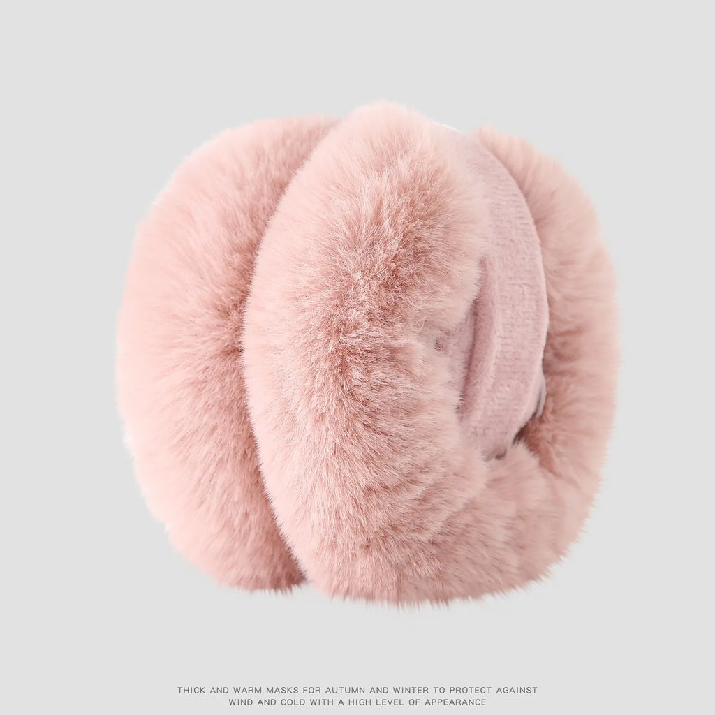 Plush Winter Earmuffs for Women & Men - Soft Fleece Ear Warmers Pink Tidesmit
