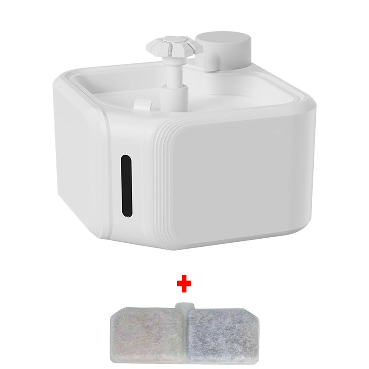 Wireless 2.8L automatic cat water fountain with infrared sensor and replacement filter for fresh, clean pet hydration.
