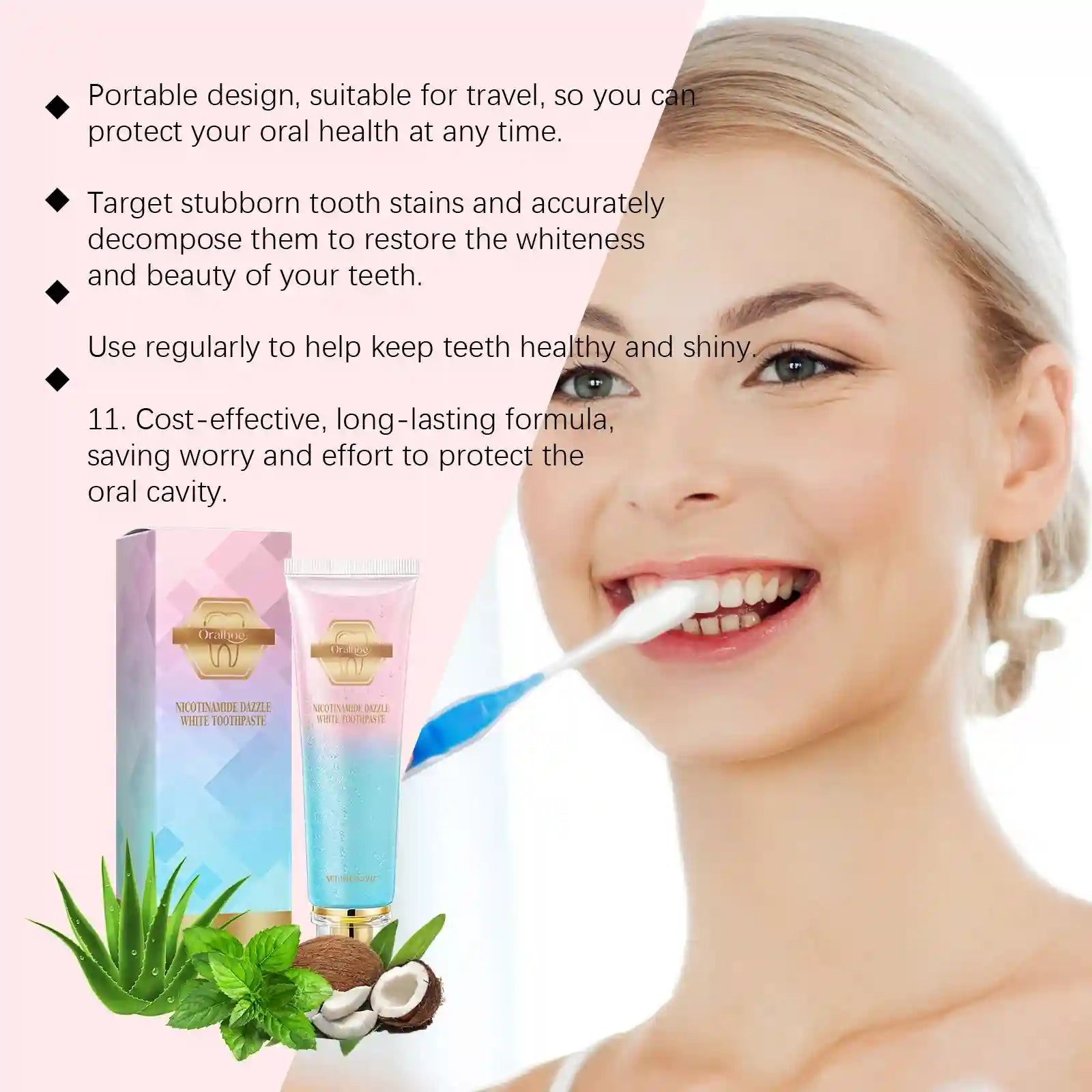 Tidesmit Niacinamide teeth whitening toothpaste for stain removal and fresh breath oral care