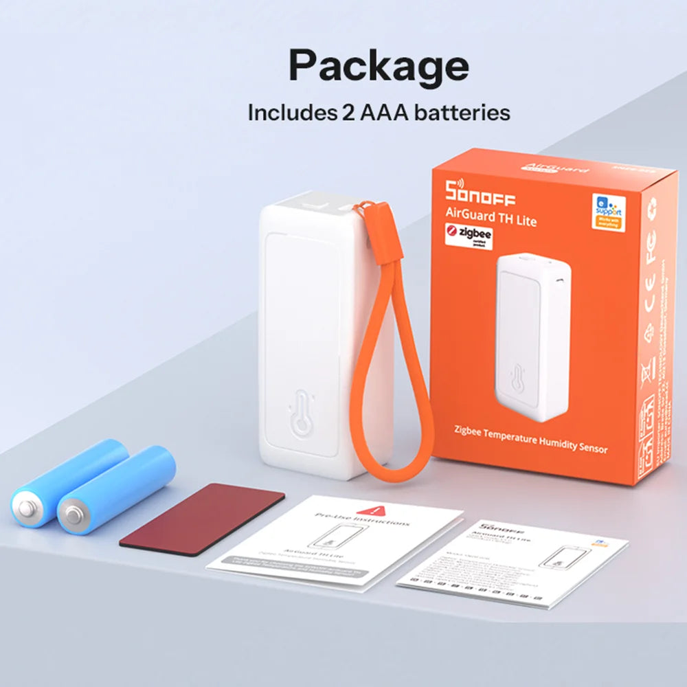 SONOFF Zigbee Temperature and Humidity Sensor Smart Home Airguard TH Lite SNZB-02B Ewelink APP Control Work With Alexa Google