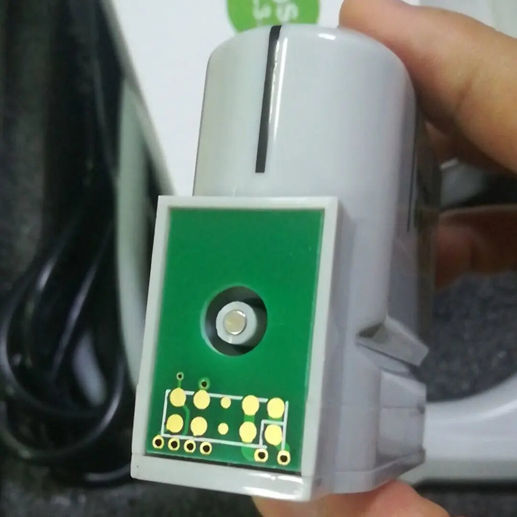Replacement HIFU machine ultrasound cartridge with green circuit board and gold contact points for anti-aging device.