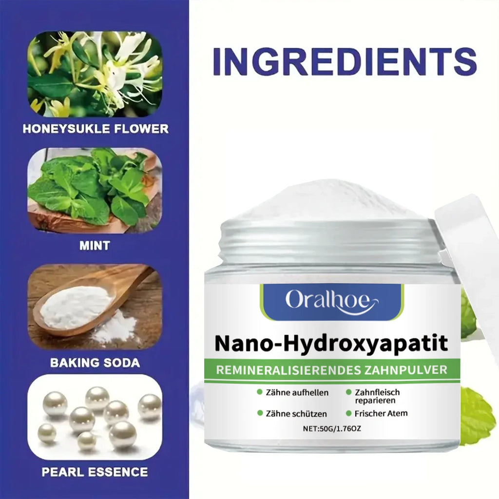 Tidesmit winter whitening tooth powder with hydroxyapatite for enamel repair and fresh cool mint breath.