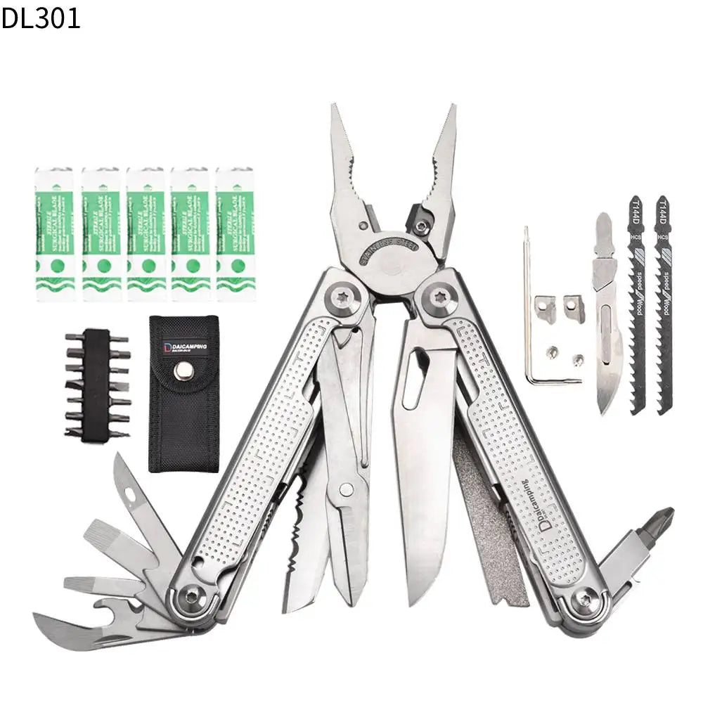 Daicamping DL30 DL301 DL25 Outdoor Camping EDC Plier Set Multifunctional Multitools Hand Multi Tool Folding Multi-tool Kit