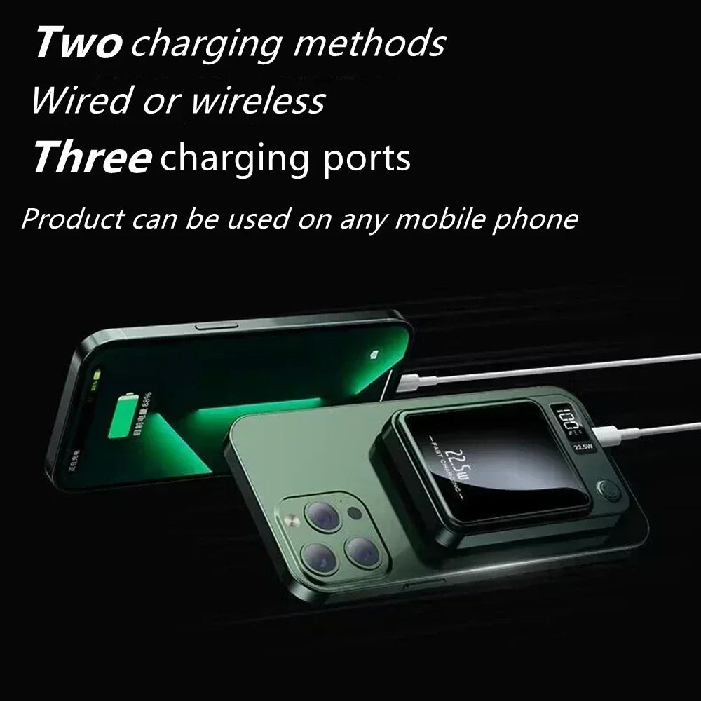Magnetic Wireless Power Bank 50000mAh - Fast Charging USB-C Travel Battery Tidesmit