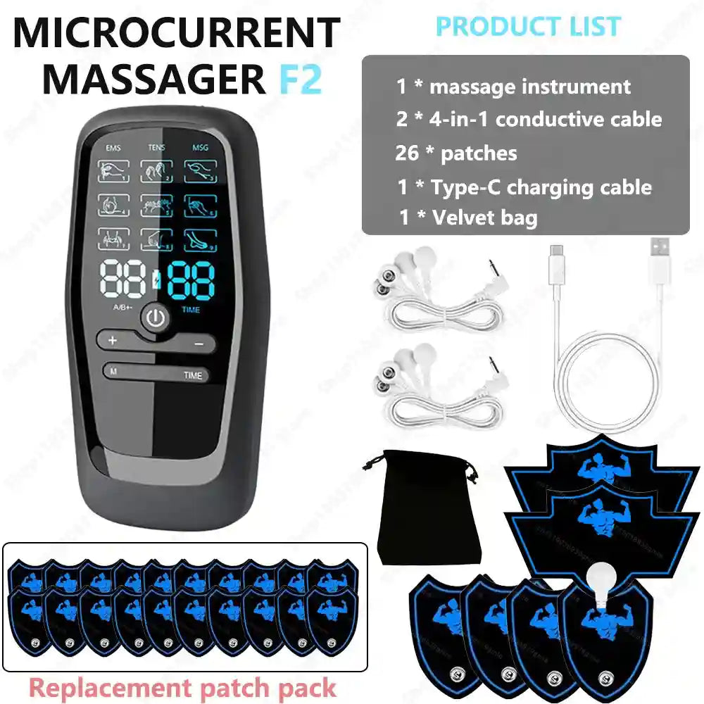 Electric EMS Muscle Stimulator: Portable Deep Tissue Recovery Device Massage Roller Set-E Tidesmit