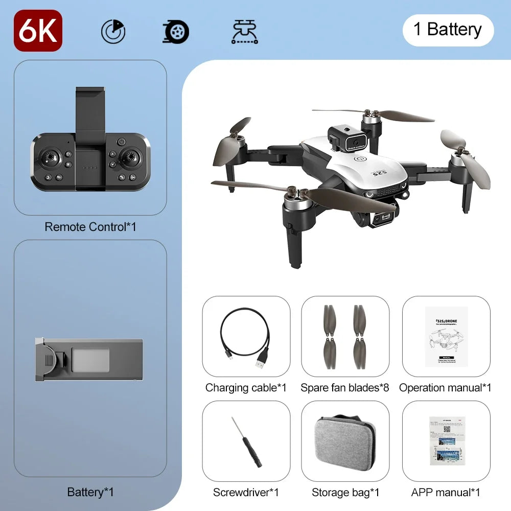 Tidesmit GPS Camera Drone with Obstacle Avoidance and Dual 6K Lens S2S Dual-6K Tidesmit