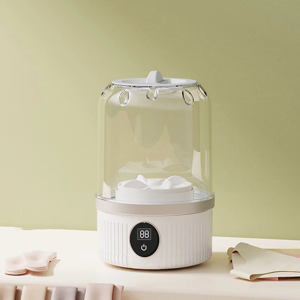 Tidesmit portable wireless mini washing machine for underwear and socks showing compact rechargeable design