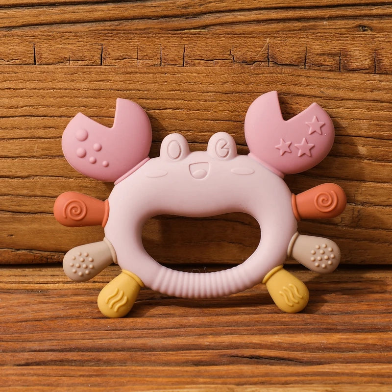 Silicone Baby Teether Baby Toys 0 to 12 Months BPA Free Chewing Teething Toys Crab Multicolor Teether Reborn Silicone Toys Gift