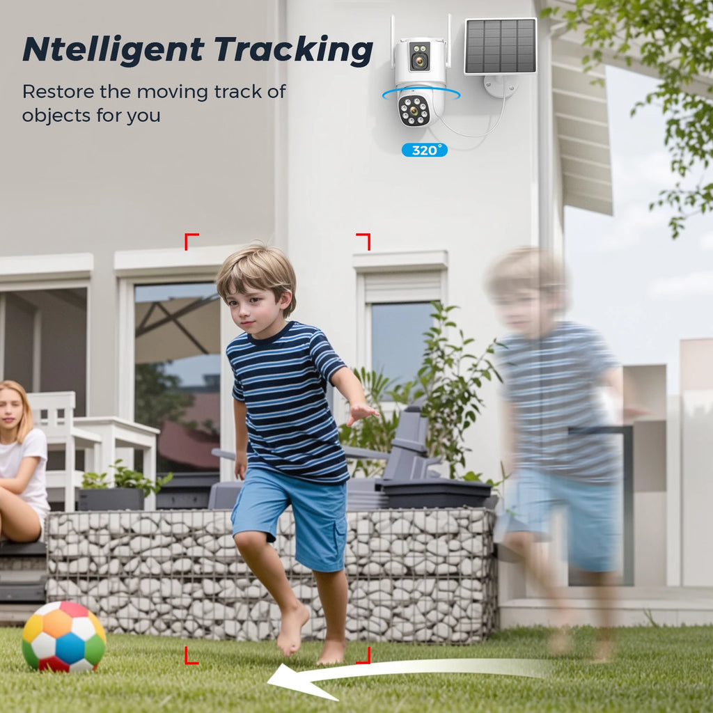 4G Solar Camera  Outdoors Wifi PTZ IP Camera 8MP 4K HD CCTV Camera AOV 24 Hour Recording Human Ai Auto Detect Tracking ICSee APP
