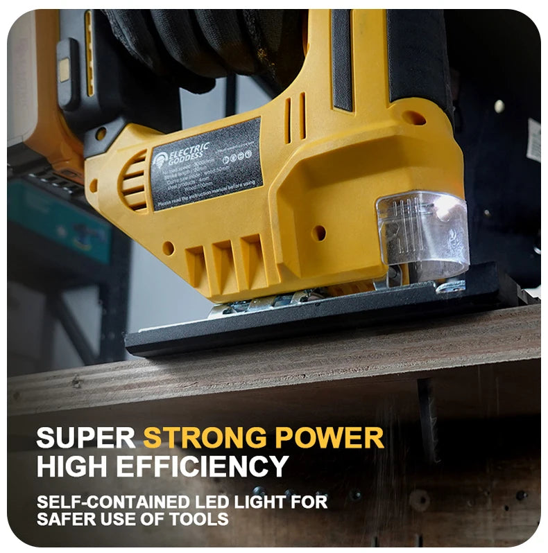 Cordless Jigsaw 3500RPM Electric Saw 45 Degree Cutting Angle Jigsaw Woodworking Tools For Dewalt 20V Battery Pin