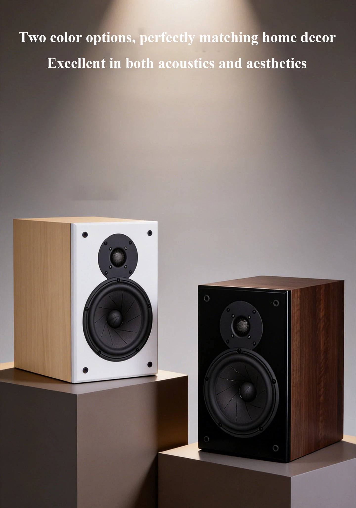 High-end 6.5-inch HIFI Passive Bookshelf Speaker 2-way Crossover Bi-wiring Connection 150W High-fidelity Wooden Audio Speaker