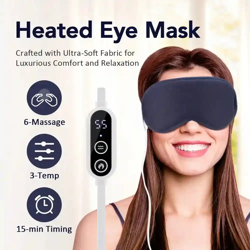 Tidesmit Electric Steam Eye Mask: 3D Rechargeable Heat Massage Therapy Eye Massage Instrument Tidesmit