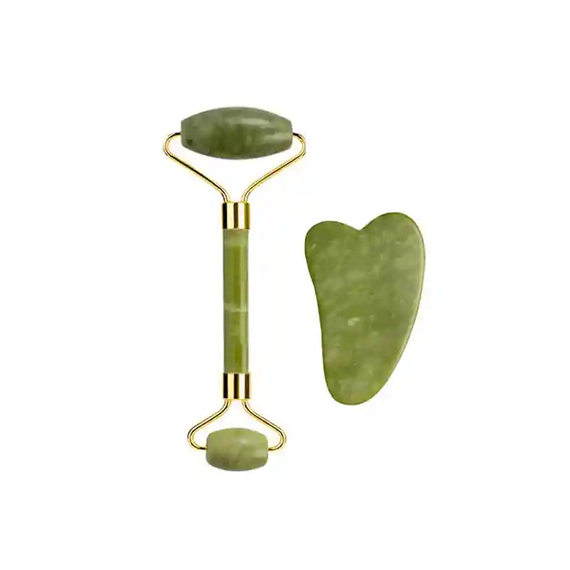 Jade Roller and Gua Sha Set: Natural Facial Massage Tool Kit Massage Roller Type 17 Tidesmit