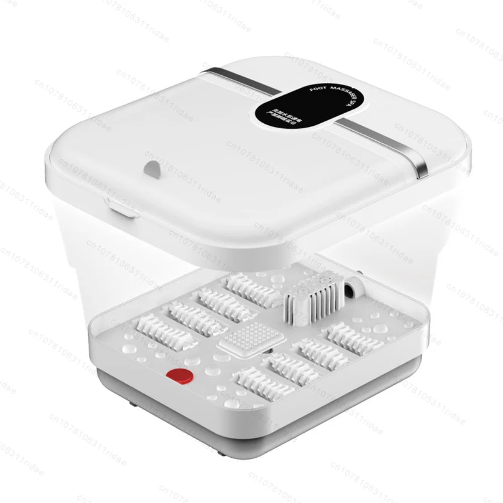 Folding Electric Foot Bath Massager with Heat Therapy & Bubble Spa Massage Cushion Tidesmit