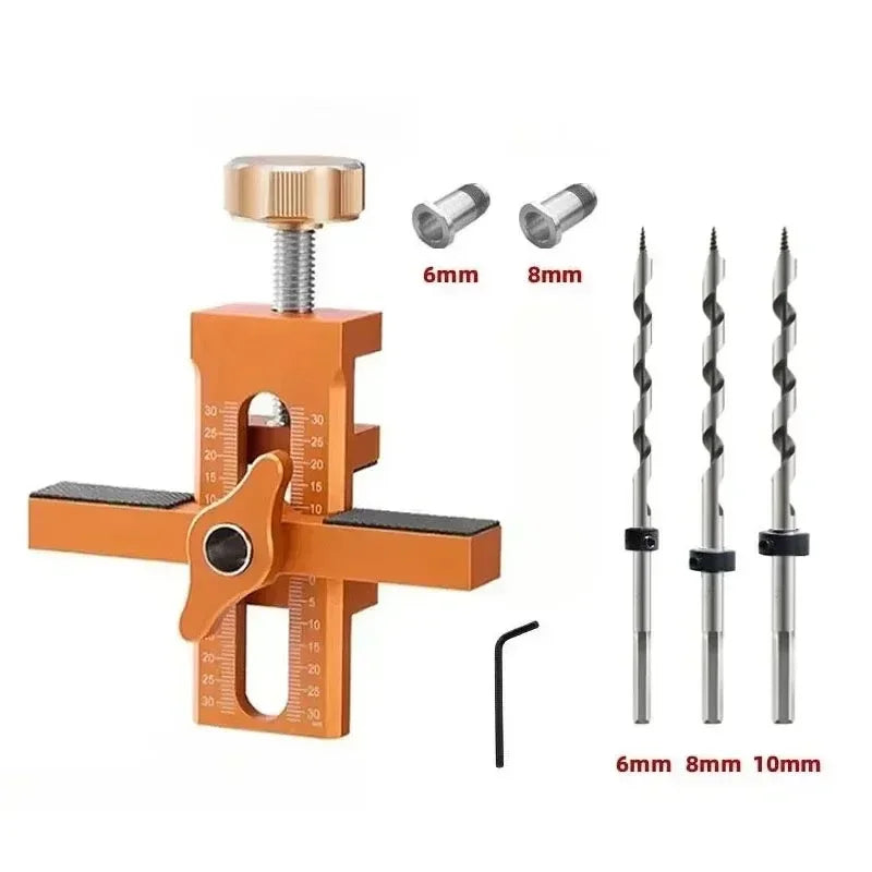 2 in 1 Aluminum Alloy Cabinet Door Installation Positioner 6/8/10mm Rebounder Punched Mounting Jig Cabinet Door Panel