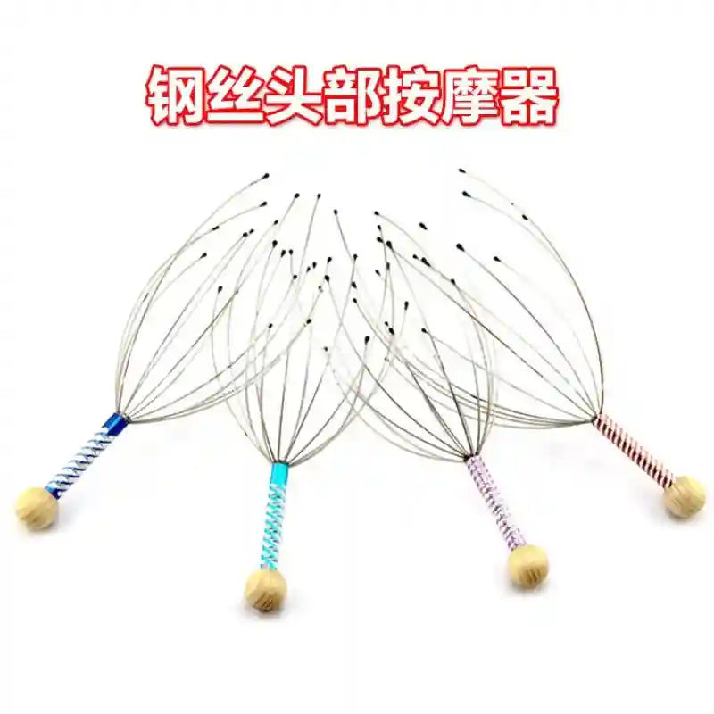 Steel Wire Head Massager - Octopus Scalp Tool for Tension Relief Massage Roller color random 1 pcs 1 Tidesmit