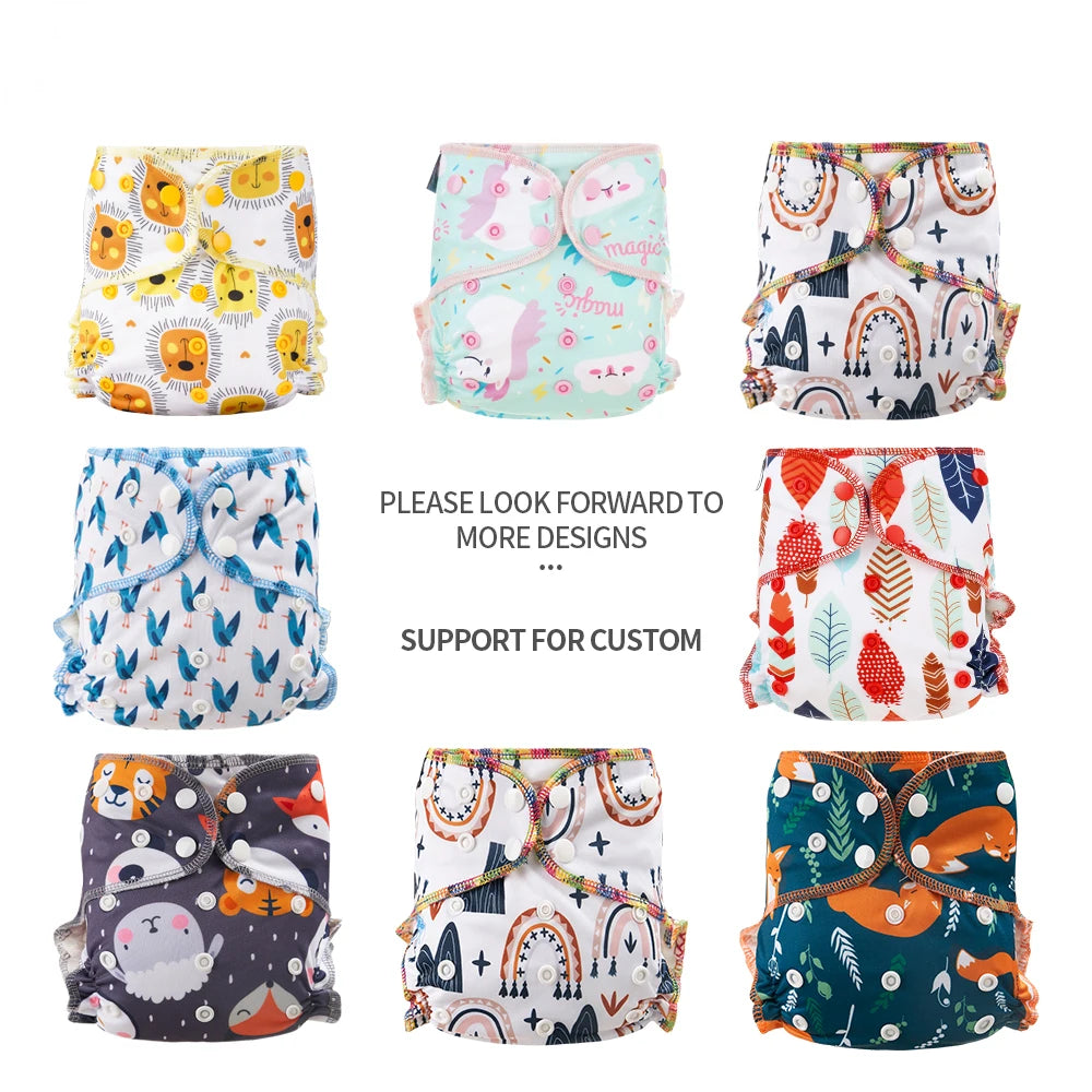 HappyFlute Heavy Wetter AI2 Snap Insert Bamboo Cotton&Velour OS Baby Napp 1Pcs Pack Waterproof Night Diaper