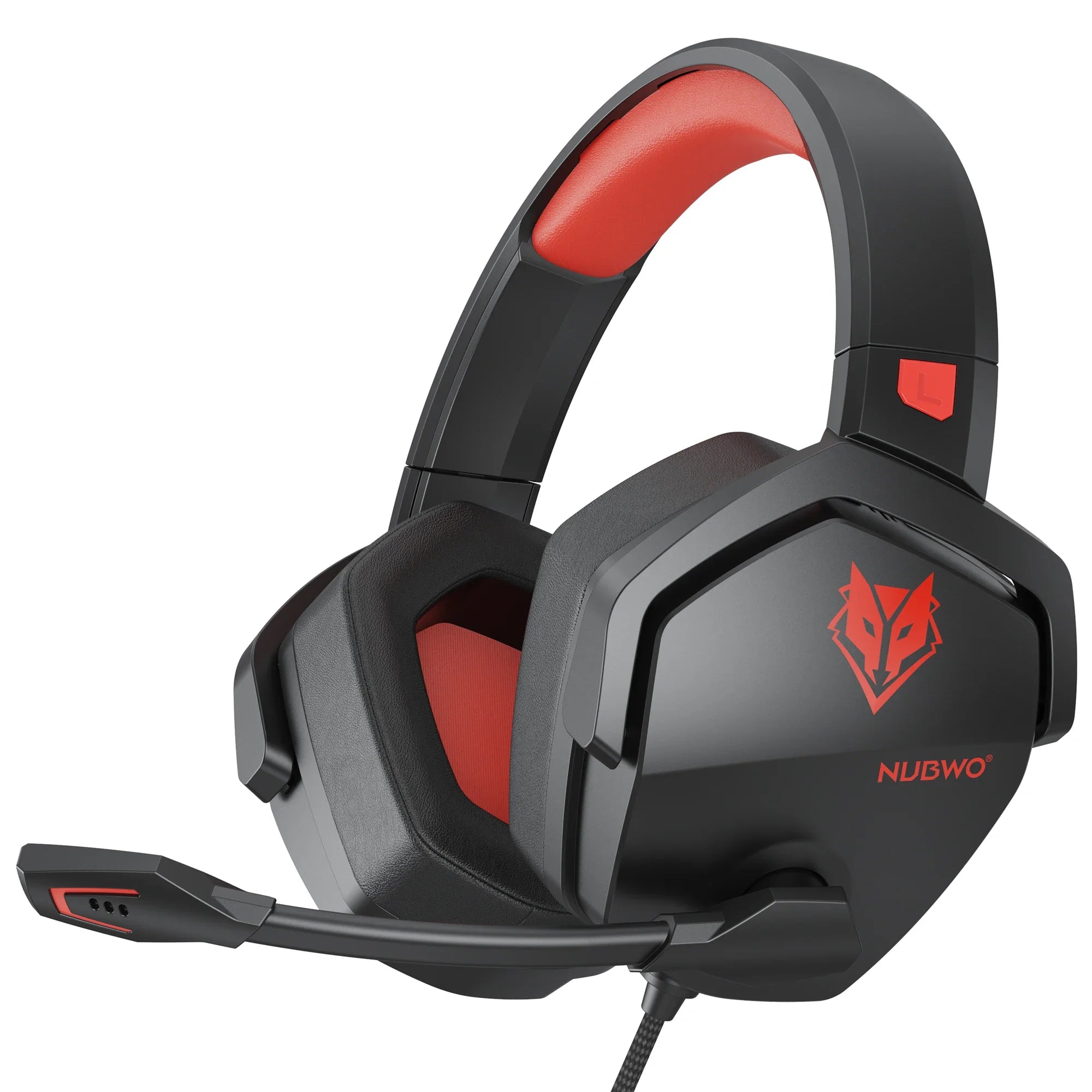 Gaming Headset for PS5 Xbox PC with Noise Canceling Mic - Over-Ear Comfort Red Tidesmit
