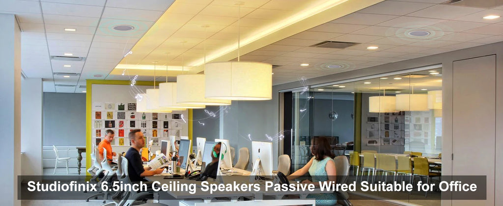 STUDIOFINIX 6.5 in 600W Flush Mount Ceiling Speakers For Home Theater, Living Rm Office, Kitchen, Study, Basement & Patio