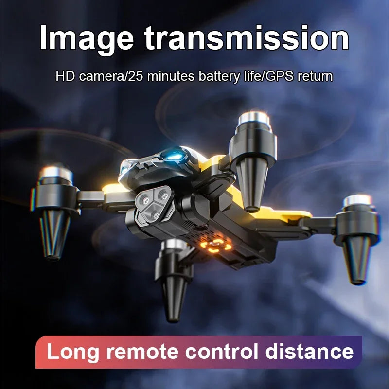 4K Camera Drone with GPS, Obstacle Avoidance, and Foldable Frame - Yellow Tidesmit